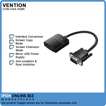 Vention VGA to HDMI Converter 1080P HD Digital to Analog Audio Video Adapter VGA to HDMI Connector F Vention VGA to HDMI Converter 1080P HD Digital to Analog Audio Video Adapter VGA to HDMI Connector F